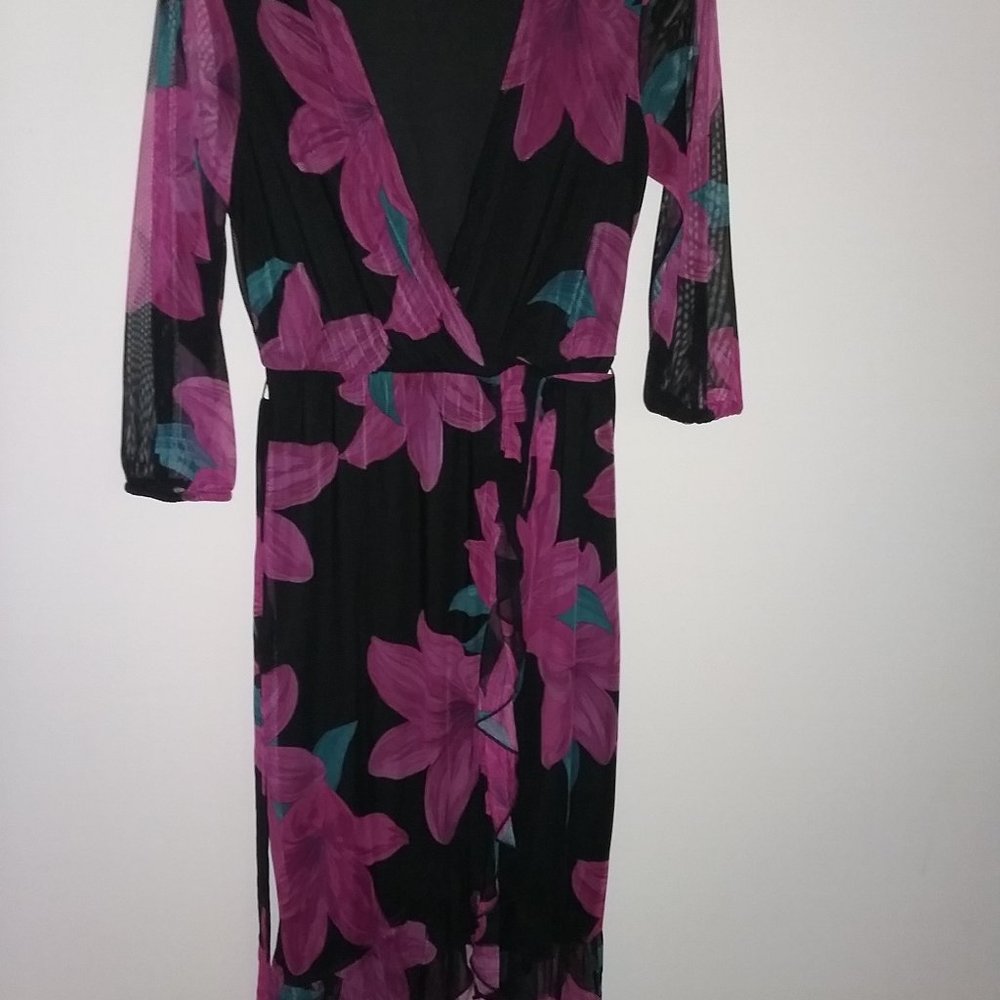Enfocus Studio Women's Long Sleeve Multicolored Maxi Dress